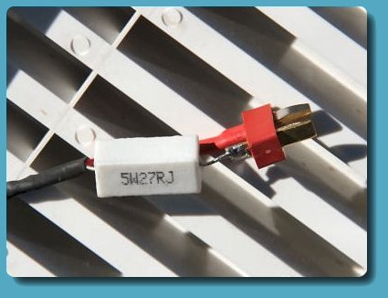 Fig.4 Series resistor and polarized plug.